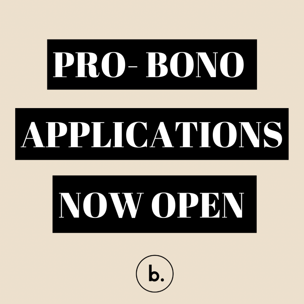 Pro Bono Applications Open 2023